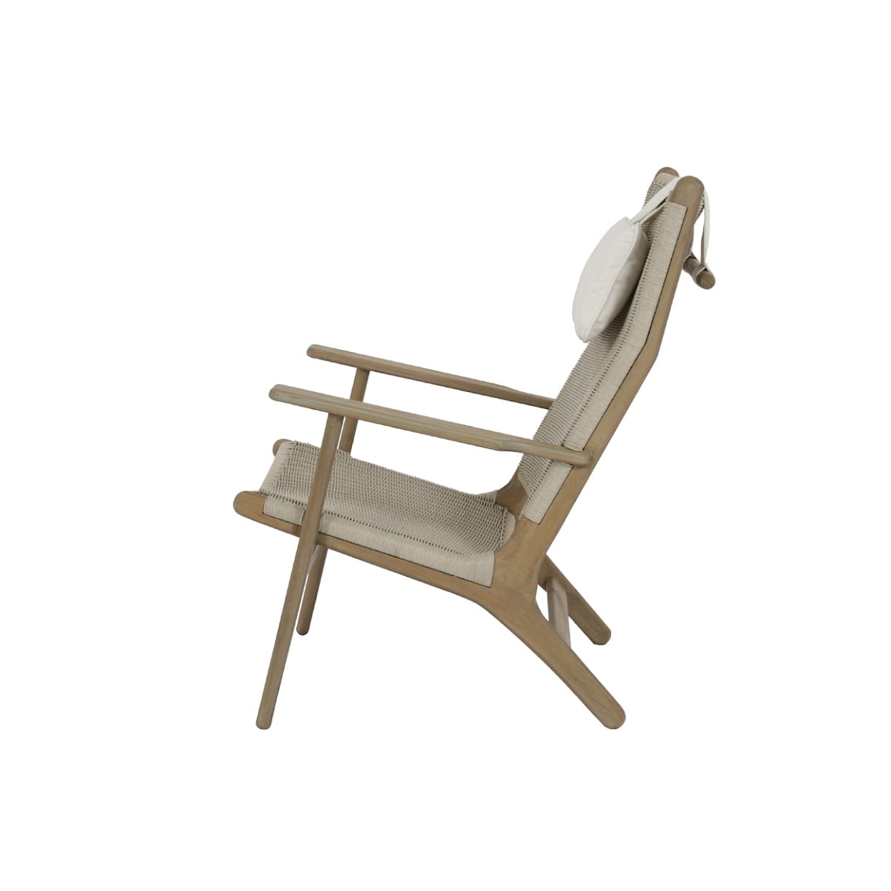 Sunset West Coastal Teak Upholstered Highback Chair
