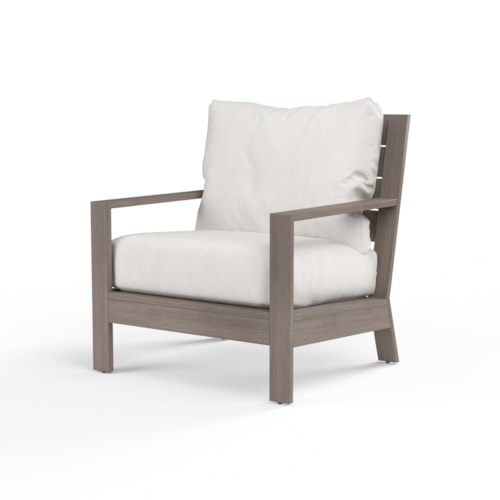 Transitional Outdoor Club Chair with Pillow Back