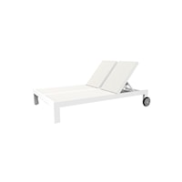 Contemporary Upholstered Double Chaise with Wheels