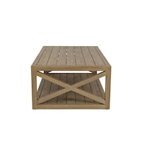 Coastal Rectangular Coffee Table with Open Storage