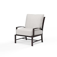 Contemporary Upholstered Club Chair with Open X Back