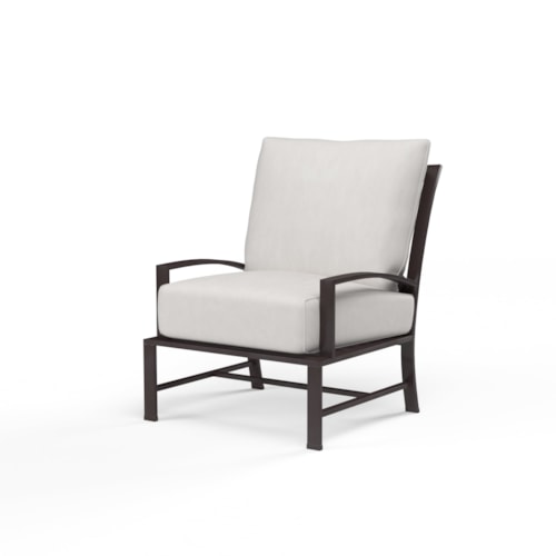 Contemporary Outdoor Club Chair with Weather Resistant Cushions