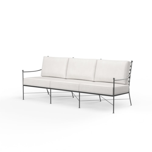 Traditional Outdoor Cushioned Sofa