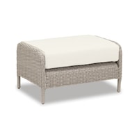 Transitional Outdoor Ottoman with Resin Wicker