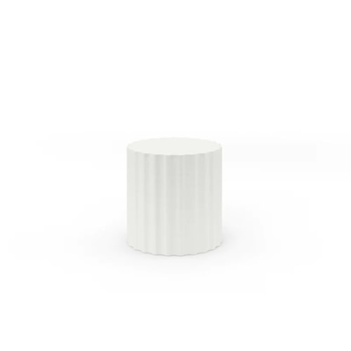 Contemporary Outdoor Round Table with Fluted Design