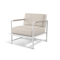 Coastal Outdoor Upholstered Club Chair with Rope Detailing