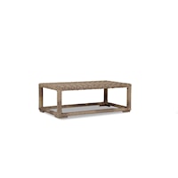 Transitional Outdoor Resin Wicker Coffee Table