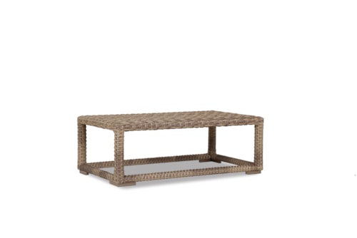 Transitional Outdoor Resin Wicker Coffee Table