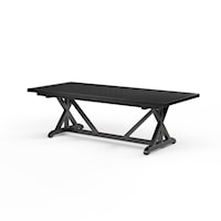 Traditional Rectangular Dining Table with Trestle Base