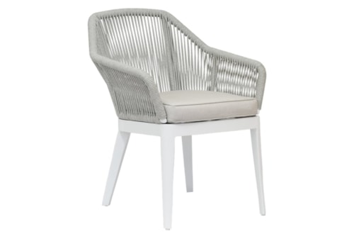Coastal Outdoor Dining Chair with Seat Cushion