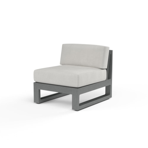 Contemporary Outdoor Armless Club Chair