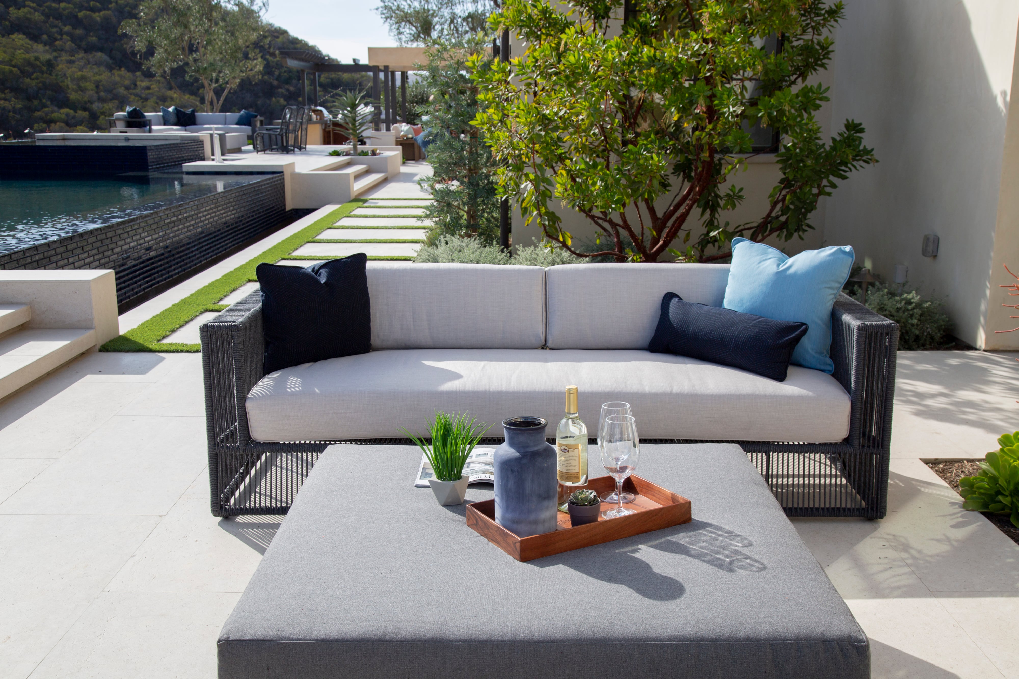 Outdoor Cushioned Sofa