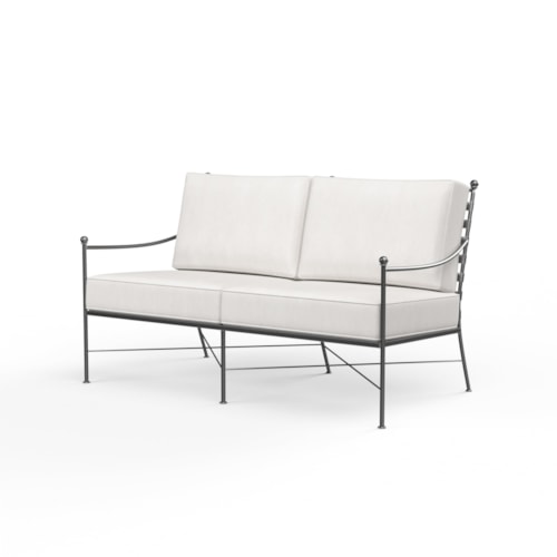 Traditional Outdoor Cushioned Loveseat