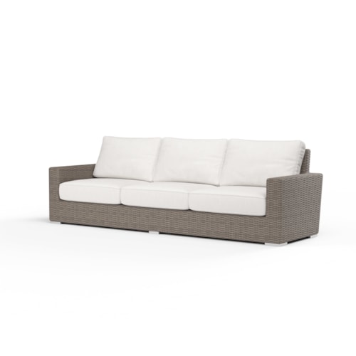 Coastal Outdoor Resin Wicker Sofa