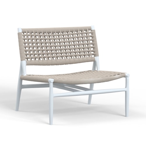 Coastal Cushionless Accent Chair with Metal Legs