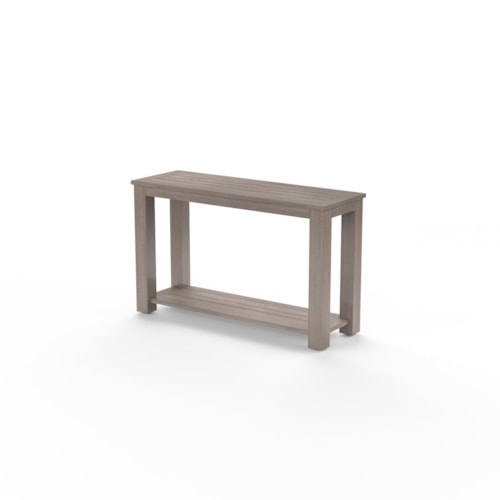 Coastal Outdoor Sofa Table with Lower Shelf