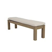 Coastal Upholstered Dining Bench with Cushion