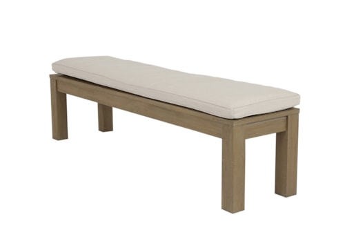 Coastal Outdoor Cushioned Dining Bench