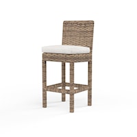 Transitional Outdoor Resin Wicker Counter Stool