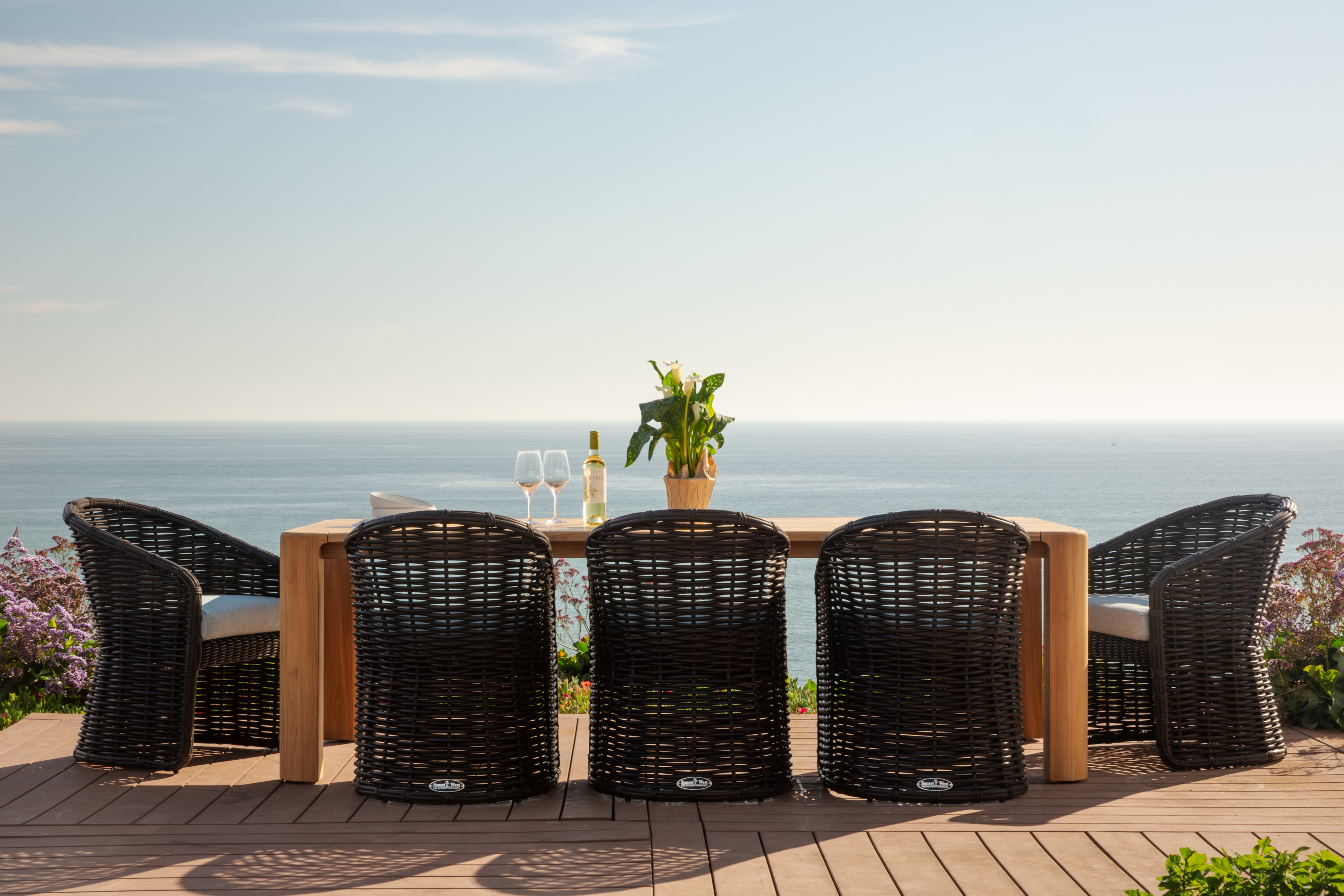Sunset West Natural Teak Natural Teak 96" Rect. Dining Table