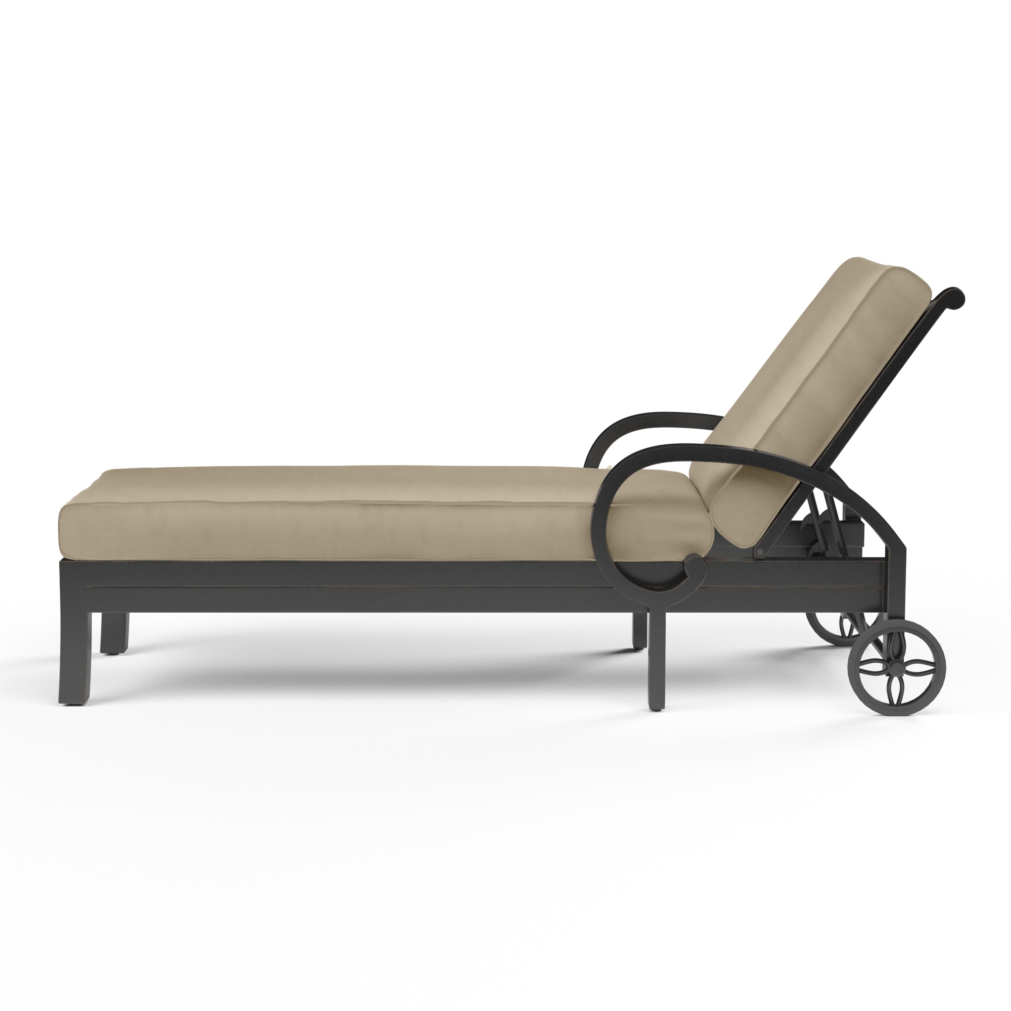 Cushioned Adj. Chaise Lounge w/Casters