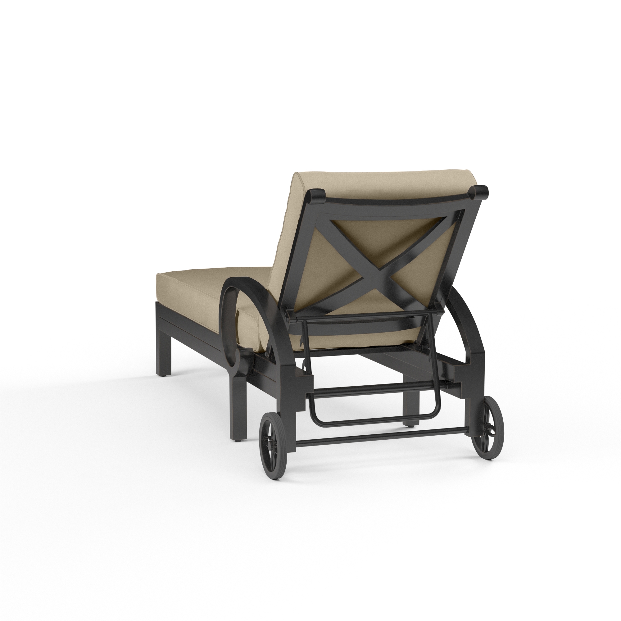 Cushioned Adj. Chaise Lounge w/Casters