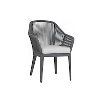 Contemporary Upholstered Dining Chair with Flared Arms