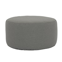 Contemporary 36" Round Outdoor Cocktail Ottoman