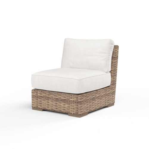 Coastal Outdoor Armless Resin Wicker Club Chair