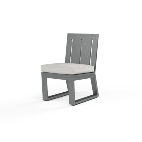 Contemporary Cushioned Side Chair with Slat Back