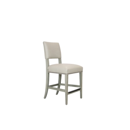 Upholstered Leather Counter Stool