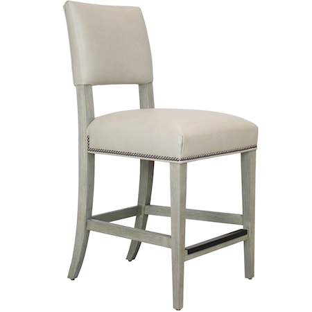 Upholstered Leather Counter Stool