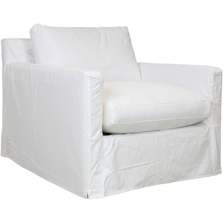 Slip Covered Swivel Chair