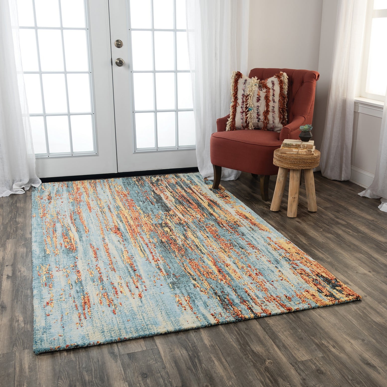 Blue Apricot 8 x 10 Rug