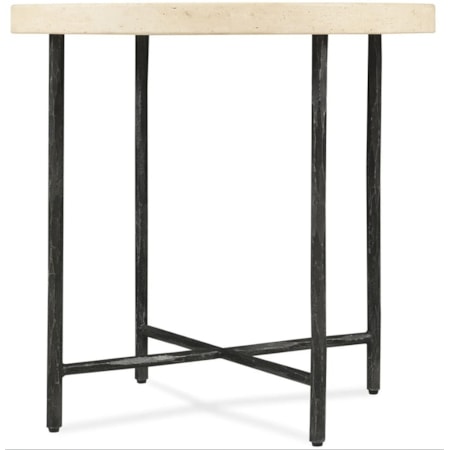 Stone Top Round Side table