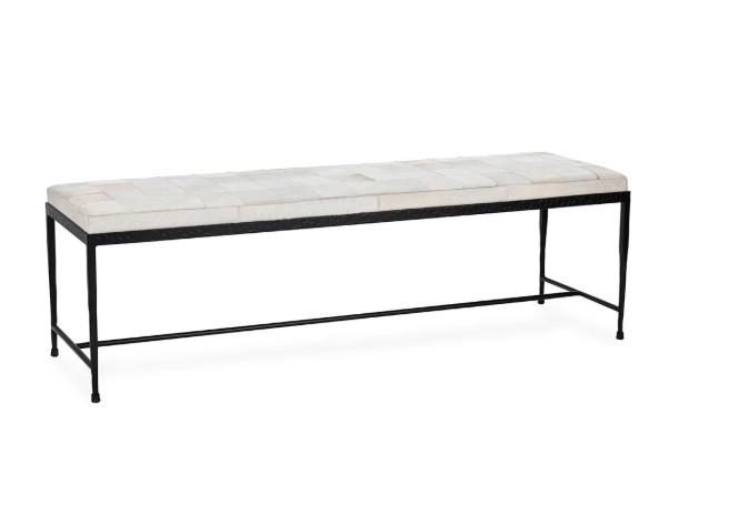 Achen Hide 60" Bench - Dusty Cream