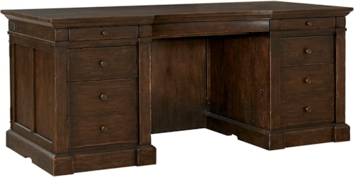 Traditional 72" Executive Desk with Locking File Drawers