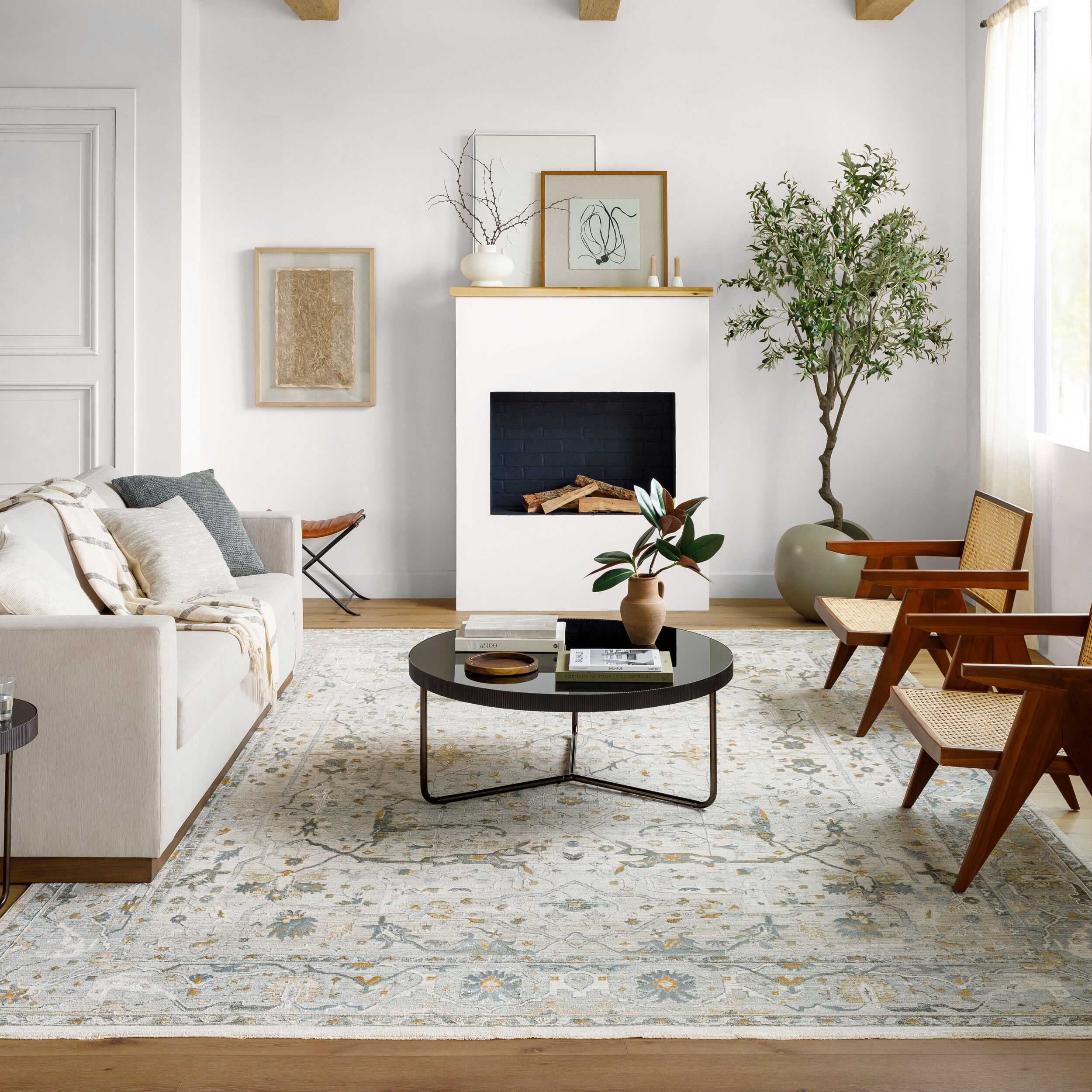 Taupe, Off-White, Sage,Teal 7'10"X10'2"Rug