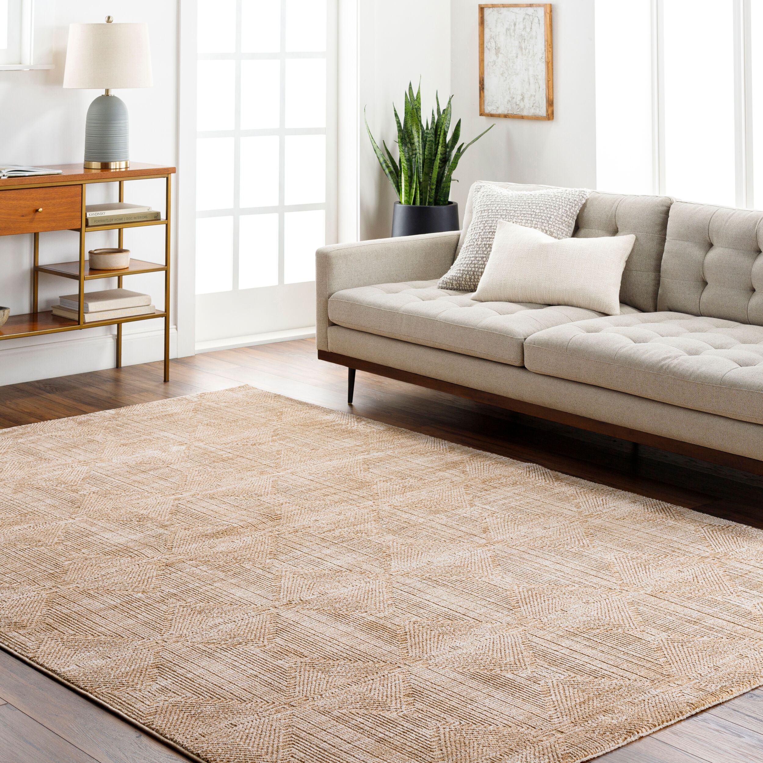 Beige, Tan 9X12'2" Rug