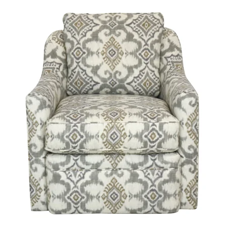 Casual Swivel Chair with Loose Pillow Cushion