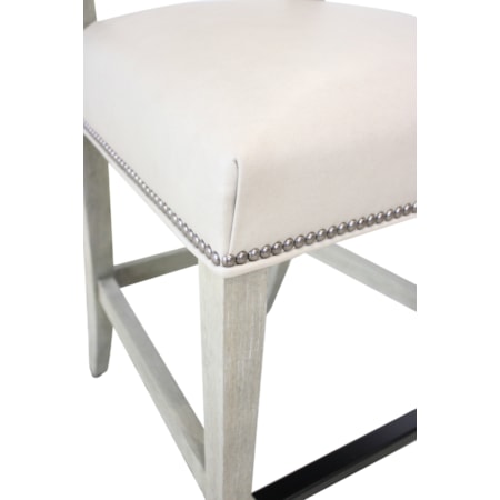 Upholstered Leather Counter Stool