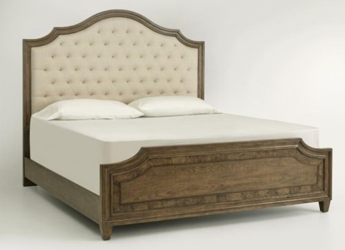 Queen Panel Bed with Upholstered Headboard