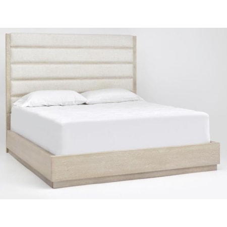 King Upholstered Panel Bed
