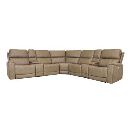 7PC Sectional Zero Gravity w Media Consoles