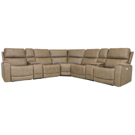7PC Sectional Zero Gravity w Media Consoles