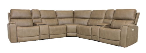 7PC Power Sectional Zero Gravity w Media Consoles