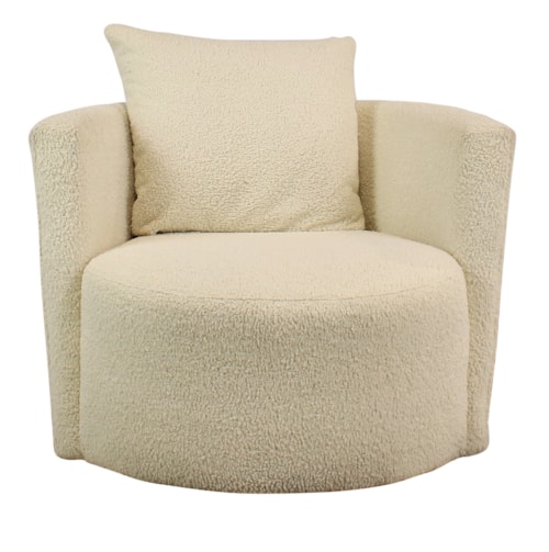 Contemporary Swivel Chair with Round Base and Back