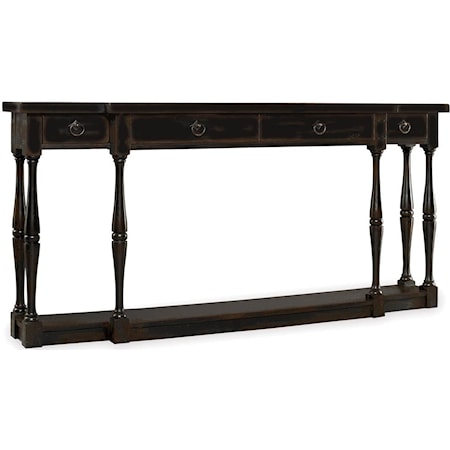 Four Drawer Thin Console