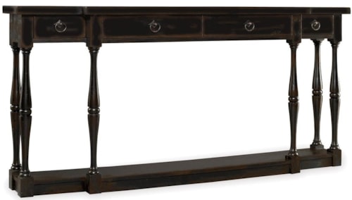 Rustic 4-Drawer Console Table