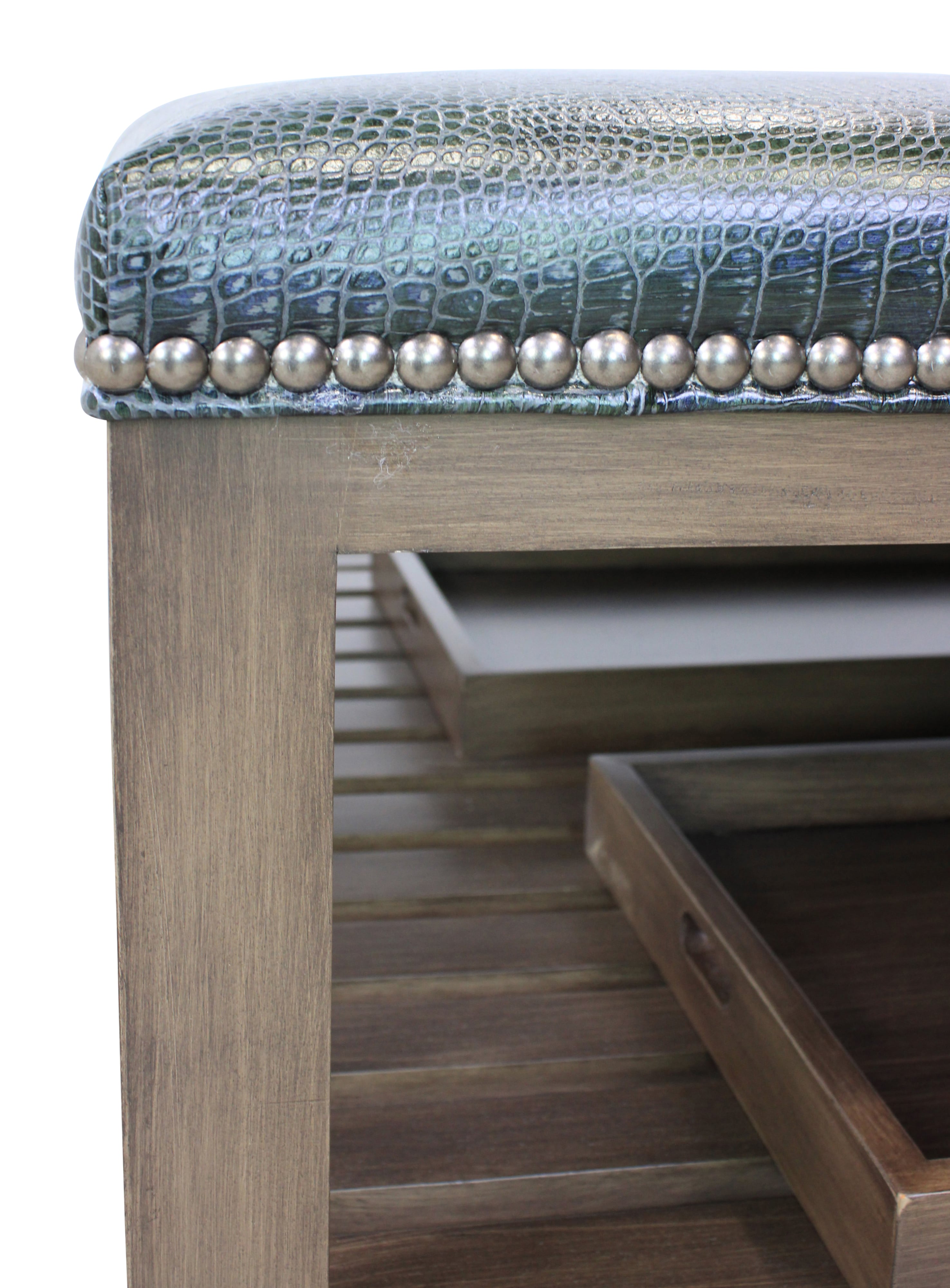 Square Ottoman with Trays